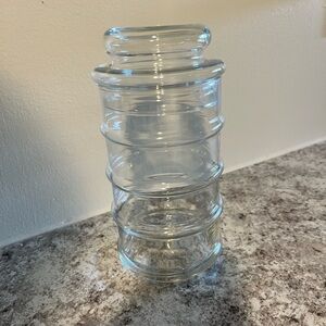 Clear Glass Ribbed Canister